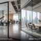 Comparison of 10mm vs 12mm toughened glass partitions installed in modern Dubai office by Majlis Hikma Aluminium and Glass LLC