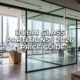 Modern office glass partition installation in downtown Dubai overlooking the city skyline, representing the 2026 price guide.